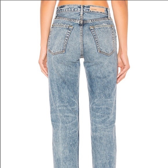 GRLFRND high rise raw denim distressed jeans - Picture 2 of 6